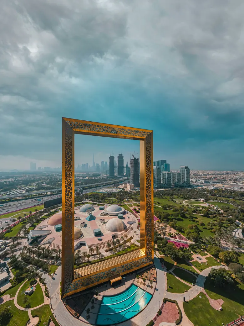 The Dubai Frame and the city skyline