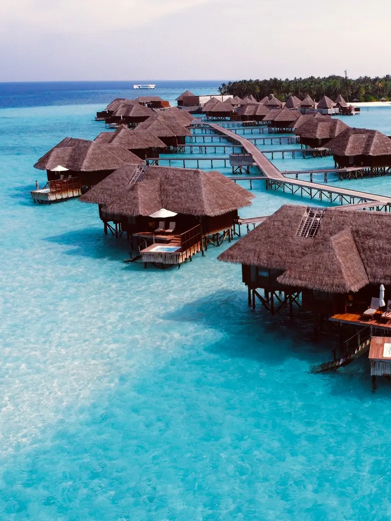 Overwater villas in the Maldives