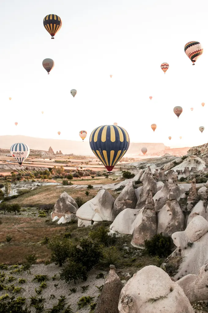Hot air balloons over Cappadocia, Turkey