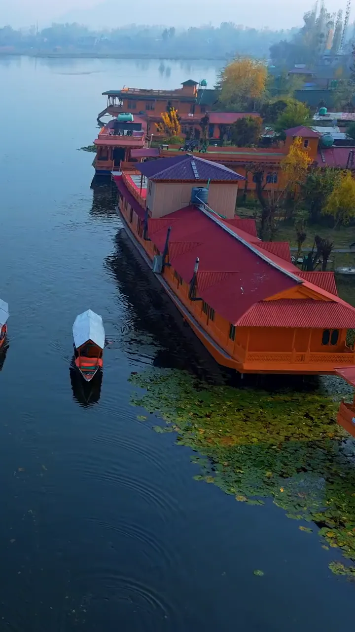 Houseboats on Dal Lake, Kashmir